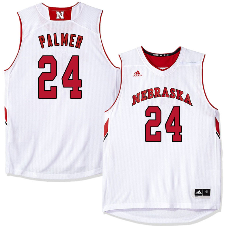 Men Nebraska Cornhuskers #24 James Palmer College Basketball Jersyes Sale-White - Click Image to Close